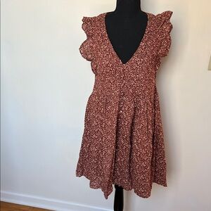 Madewell Brown Floral Mini Dress